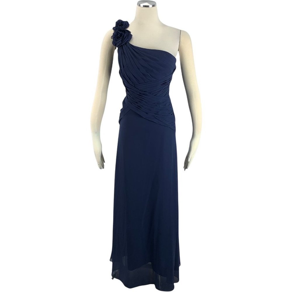 David's Bridal 2 Dress Navy Floral Detailed One